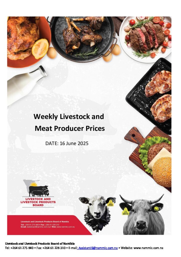 Weekly Livestockand meat producer prices